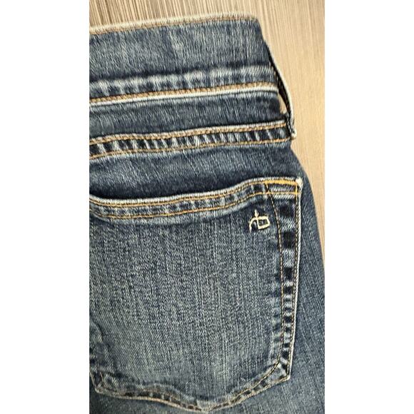 Rag & Bone Women’s Tomboy Jeans Measure 29x28 Dark Wash Low Rise Distressed - Picture 6 of 8